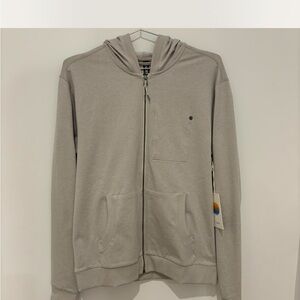 Vuori Light Gray Zip-Up Hoodie